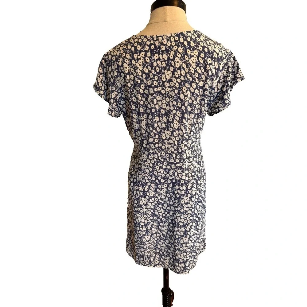 Rails HELENA Mini Floral Dress XS Navy Camellia Summer Flutter-sleeve Minidress